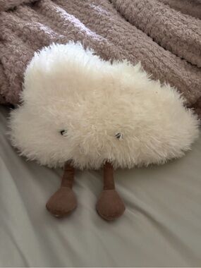 Jelltcat Plush Cloud Decorative Pillow with Brown Legs